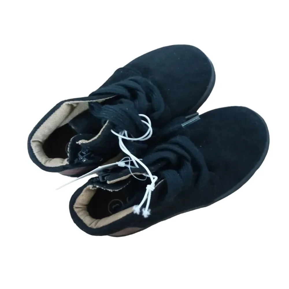 Cat Jack Toddler Boys Size 8 Black Mid Top Sneakers Boots Dress Casual Shoes